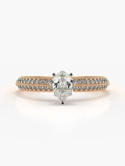 Valanova - Hallmarked 14K Rose Gold and Certified Lab Grown Diamond Ring 0.65Cts