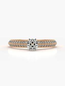 Valanova - Hallmarked 18K Rose Gold and Certified Lab Grown Diamond Ring 0.80Cts