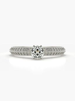 Valanova - Hallmarked 14K White Gold and Certified Lab Grown Diamond Ring 0.80Cts