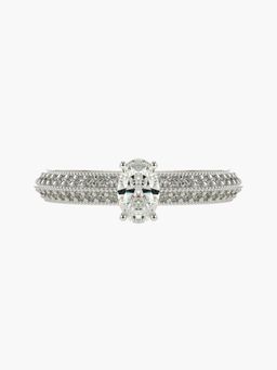 Valanova - Hallmarked 18K White Gold and Certified Lab Grown Diamond Ring 0.75Cts