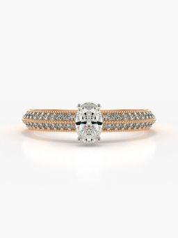 Valanova - Hallmarked 14K Rose Gold and Certified Lab Grown Diamond Ring 0.75Cts