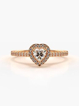 Valanova - Hallmarked 18K Rose Gold and Certified Lab Grown Diamond Ring 0.50Cts
