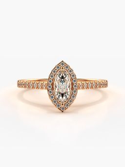 Valanova - Hallmarked 18K Rose Gold and Certified Lab Grown Diamond Ring 0.57Cts