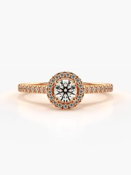 Valanova - Hallmarked 18K Rose Gold and Certified Lab Grown Diamond Ring 0.50Cts