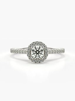 Valanova - Hallmarked 14K White Gold and Certified Lab Grown Diamond Ring 0.50Cts