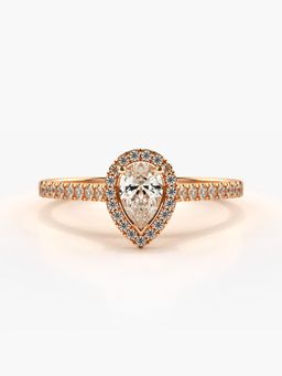 Valanova - Hallmarked 18K Rose Gold and Certified Lab Grown Diamond Ring 0.51Cts