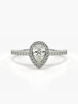 Valanova - Hallmarked 18K White Gold and Certified Lab Grown Diamond Ring 0.51Cts