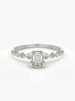Valanova - Hallmarked 18K White Gold and Certified Lab Grown Diamond Ring 0.84Cts