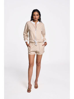 TERRA LUNA - Beige Solid/Plain Drai Shorts