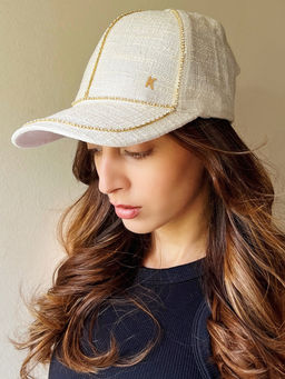 Pipa Bella by Nykaa Fashion - Off White K Initial Statement Baseball Cap