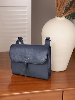 Sassora - Navy Blue Premium Leather Trendy Classic Women Sling Bag (M)