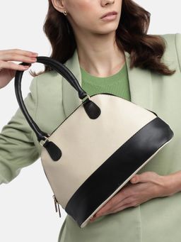 Fabbhue - Women's Cream And Black Shoulder Bag