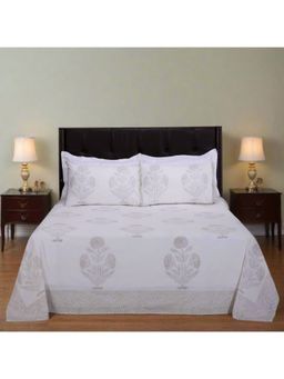 Shahenaz - Blooming Phool Cotton 220 TC Queen Bedsheet with Pillow Cover