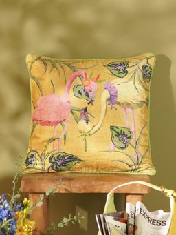 Pure Home + Living - Yellow Ostrich Print Square Cushion Cover