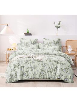 BAJO'S - 100% Cotton 300 Tc King Size Bedsheet with pillow covers Green