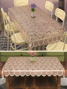 Kuber Industries - Dining & Centre Table Cover – Coconut Bright - Maroon (Pack of 2)