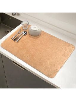 Kuber Industries - Microfiber Dish Drying Mat – Water Absorbent – Self Design - Golden