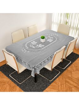 Kuber Industries - Cotton S-19 Net Floral Dining Table Cover for Home Decoration – Grey
