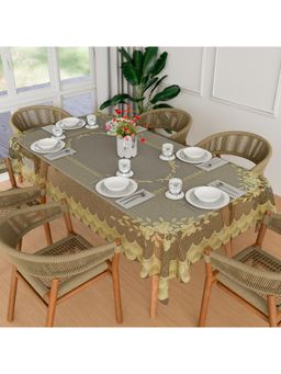Kuber Industries - PVC 6-Seater Self Transparent Dining Table Cover – DTC – Cream