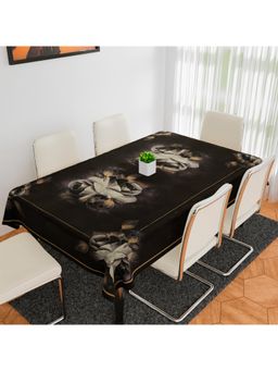Kuber Industries - Gulab Painting 6 Seater Table Cover – D.T.C – Brown