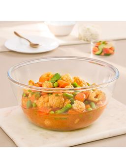 Borosil - Glass Mixing Bowl 2.8L, Round, Microwave Safe, Made in India