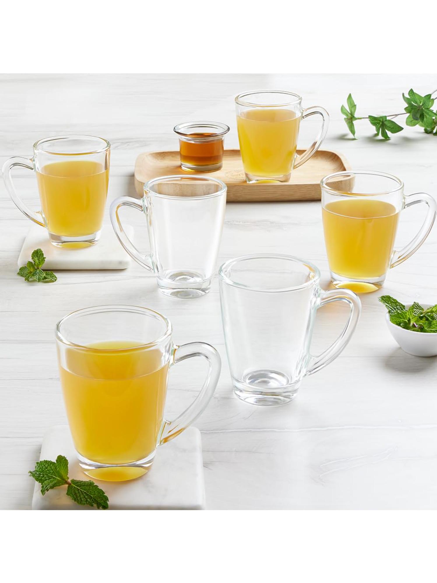 Borosil 195ml Serene Borosilicate Glass Mug, Microwave & Dishwasher Safe (Pack of 6)
