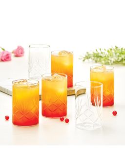 Borosil - 350ml Meadow Cut Borosilicate Glasses (Pack of 6)