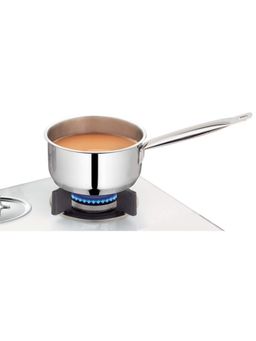 Borosil - Steel Sauce/Milk/Tea Pan 2.2L with Lid, Induction Friendly Tri-Ply