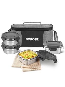 Borosil - Feast Stainless Steel Lunch Box with Bag