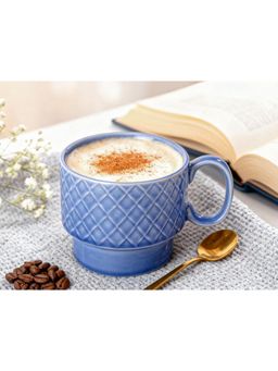 BODHI HOUSE - 500ML Stackable Ceramic Soup & Coffee Mug - Blue