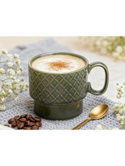 BODHI HOUSE - 500ML Stackable Ceramic Coffee Mug - Green