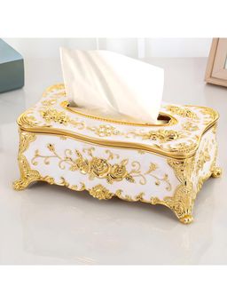 NFI Essentials - European Style Luxurious Tissue Box Holder for Home Office Decoration - Gold