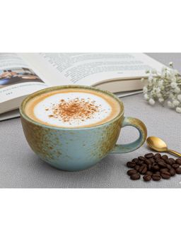 BODHI HOUSE - 350ML Ceramic Coffee Wide Mug With Handle - Blue