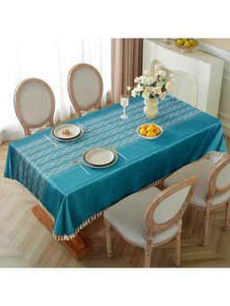 Cortina - Cotton-Linen Waterproof Table Cover for Dining Table – Teal (4 Seater)