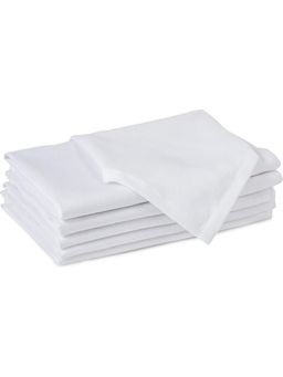 THE HOME TALK - Ultra Soft Cotton Dinner Napkins for Home Restaurant and Hotel - White (Pack of 6) (6 Seater)