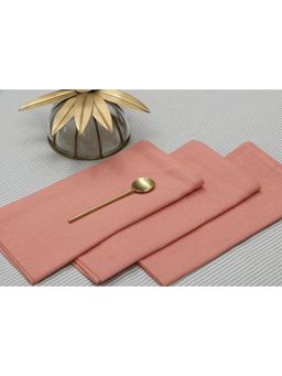 THE HOME TALK - Ultra Soft Cotton Dinner Napkins for Home Restaurant and Hotel - Pink (Pack of 6) (6 Seater)