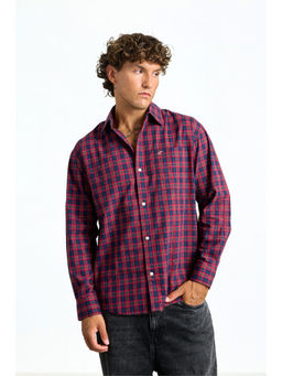 Bonkers Corner - Crimson Check Casual Shirt For Men