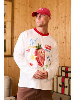 Bonkers Corner - Strawberry Scribble Full Sleeve T -Shirt For Men