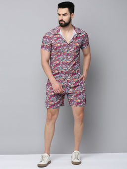 SHOWOFFFF - Multi-Color Cotton Blend Half Sleeves Printed Co-Ord Set