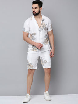 SHOWOFFFF - White Cotton Half Sleeves Floral Co-Ord Set