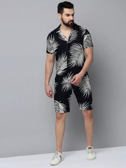 SHOWOFFFF - Black Cotton Half Sleeves Printed Co-Ord Set