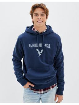 American Eagle - Mens Blue Super Soft Icon Graphic Hoodie