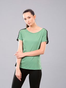 Kica - Allure Top With Mesh Panels - Green