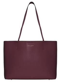 Accessorize London - Womens Faux Leather Burgundy Leo Tote Bag