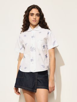 ONLY - White Cotton Printed Shirt