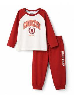 Honeyhap - Premium Cotton Joggers With T-Shirt Off White