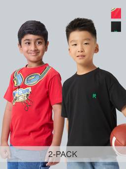Kauma - Boys Printed T-Shirt Multi-Color (Pack of 2)