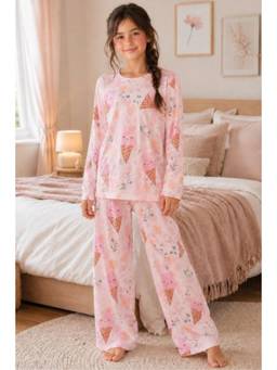 TotzTouch - Printed Full Sleeve Co-Ord Set Pink