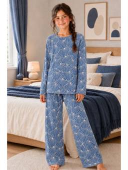 TotzTouch - Printed Full Sleeve Co-Ord Set Blue