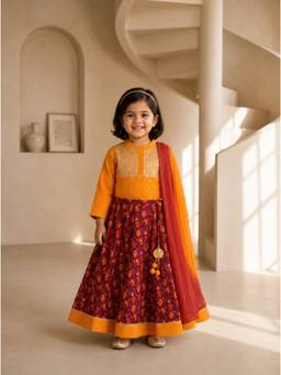 EXCLUSIVE FROM JAIPUR - Yellow Gota Work Lehenga And Top With Dupatta